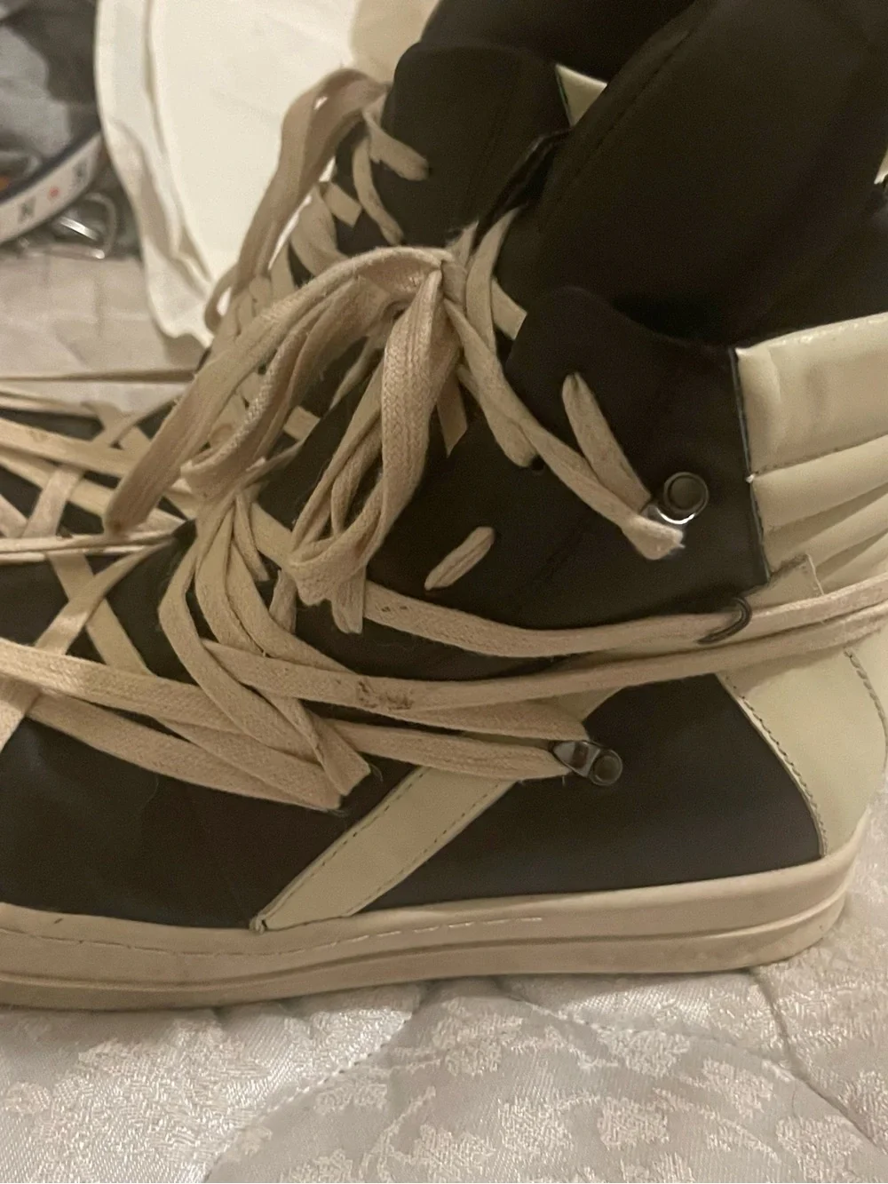 RO Mega Lace Geo Baskets black and white high top sneakers size 13